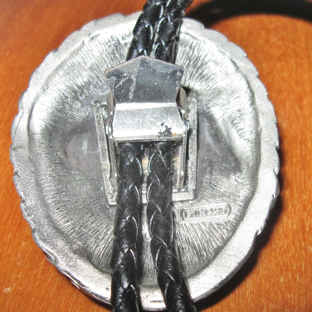Vintage Bolo Tie End of Trail Western Warrior Image w Adjustable Cord - Picture 6 of 13